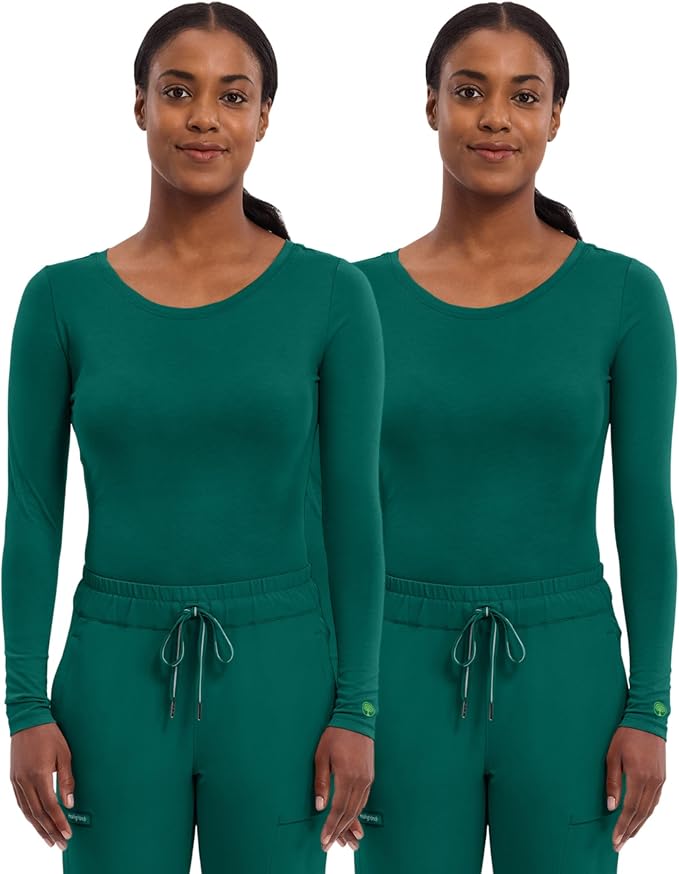 Healing Hands Underscrub Long Sleeve Women Knits Scrub Tops | Soft Cotton Blend Knit, Breathable Stretch Comfort, Machine Wash, Easy Care Fabric, Ideal For Layering Under Scrubs