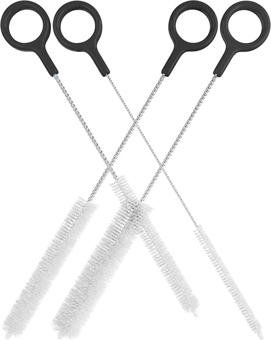 Buenalife Heavy Duty Cleaning Brushes Set of 4 - Extra Long Straw Cleaners for Metal and Plastic Reusable Drinking Straws, to Clean Small Spaces, Sippy Cups, Water Bottles - Sturdy Hard Brush Bristles