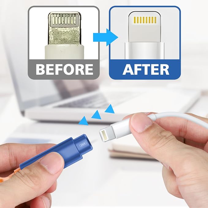 iPhone Cleaning Kit for Charging Port Cell Phone USB C, Dark Blue | Multi-Tool, Cleaner Kit for AirPod, iPhone Cleaner, Portable Repair Tool, for Lightning Charger Cable iPad Electronic Devices
