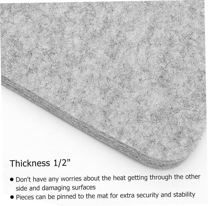 jojofuny Wool Ironing Mat for Quilters 10x10 Inch High Temperature Felt Pressing Pad for Sewing and DIY Crafts for Home Ironing and Quilting Projects