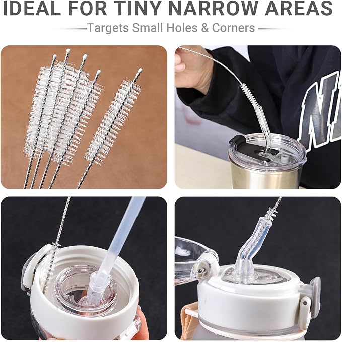 5 Pack Dryer Vent Cleaner Dryer Lint Brush Set Lint Remover, 30inch Flexible Tube Brush,Drain Brush,Long Pipe Snake for Sink, Flexible Pipe Cleaner Brush for Hair,Food & Clog Removal,Cleaner Tool Set
