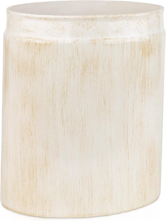 Creative Scents Rustic Luxe Small Bathroom Trash Can 1.53 Gal / 5.8L - Oval Bathroom Garbage Can Bin for Modern Farmhouse Decor - Small Waste Basket for Bathroom and Bedroom