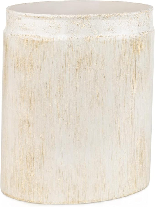 Creative Scents Rustic Luxe Small Bathroom Trash Can 1.53 Gal / 5.8L - Oval Bathroom Garbage Can Bin for Modern Farmhouse Decor - Small Waste Basket for Bathroom and Bedroom