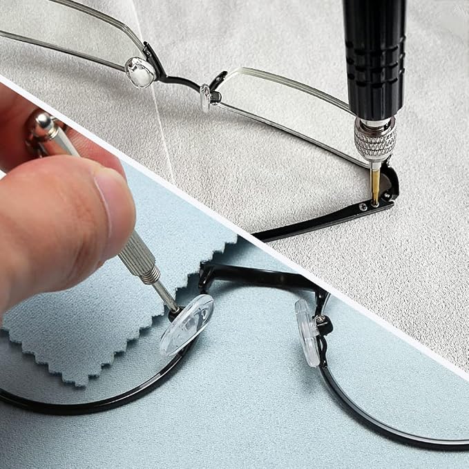 PTSLKHN Eyeglass Repair Kit, 5-in-1 Multifunctional Small Screwdriver, S2 Steel Eyeglass Screwdriver Kit for Eyeglass, Sunglasses, Electronics, Cellphone, Jewelry and More (Black 5in1)