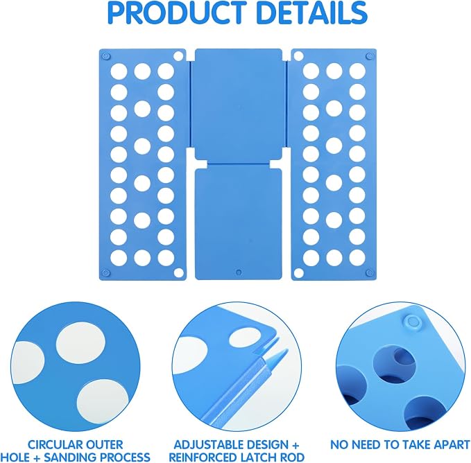Shirt Folding Board,Small Size Clothes Folder Board Foldable Tool for Easy and Fast Folding (Blue)