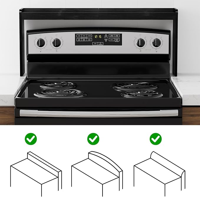 SpaceAid Bamboo Over the Stove Spice Holder Shelf, 31.5" Kitchen Organizer Stove Spice Top Rack, 11.6" Height Countertop Storage, Over Oven Back Sink Organization Shelf, Black