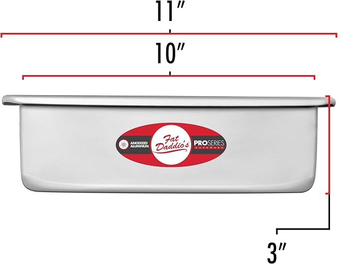 Fat Daddio's POB-10153 Anodized Aluminum Sheet Cake Pan, 10 x 15 x 3 Inch Silver