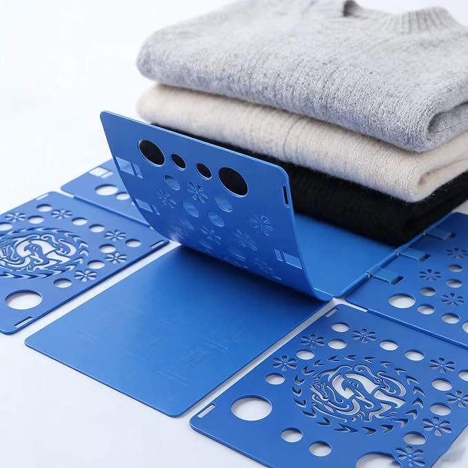 Adult Clothes Folding Board, Blue Plastic Laundry Organizer with Dragon Design, T-Shirt Folder Helper for Fast Folding (BLUE)