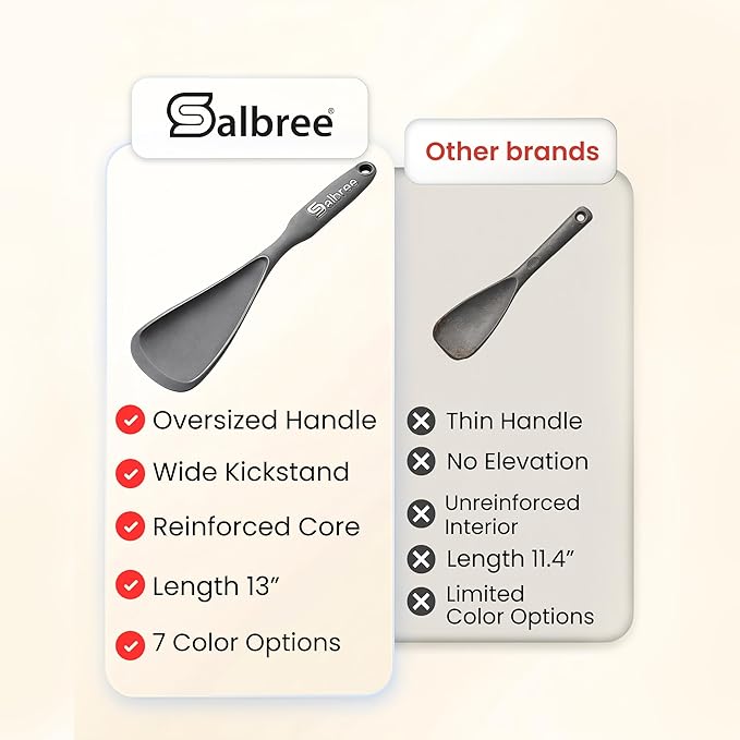 Silicone Spoon Spatula for Cooking - Multifunction Scoop Spatula Spoonula - Heat Resistant Cooking Spoon for Nonstick Cookware - Large Silicone Kitchen Spoon - Seamless Design (Gray/Black,2pcs)