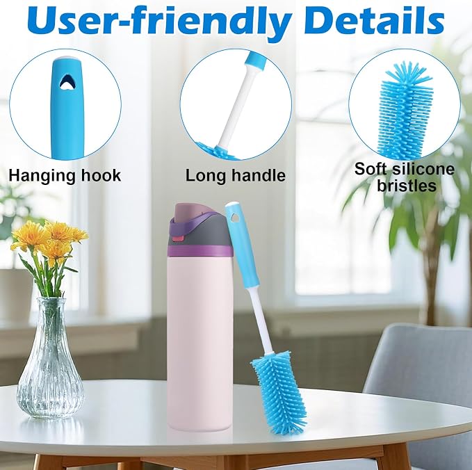 Palksky Water Bottle Cleaning Brush Kit, Brush & Straw Cleaner for Owala