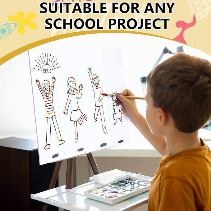 HAUTOCO 3 Pcs Small Trifold Poster Board 21'' x 14'' Project Boards | Corrugated Tri Fold Presentation Boards for Science Fair, School Projects, Event Displays & Business Presentations, White