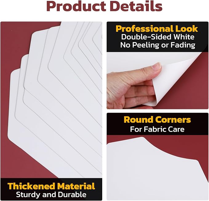 Svaldo White Cardboard Shirt Insert, 10x13.8 inch, Pack of 25, T Shirt Folder Board for Clothes Folding, Paper Shirt Form Inserts for T Shirt Display, DIY Painting, Packaging, Shipping, Storage