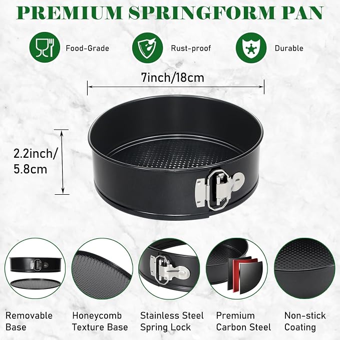 7 Inch Springform Pan for Instant Pot 6, 8 Qt Pressure Cooker 50Pcs Parchment Paper Baking Mold Round Leakproof Nonstick Removable Bottom Bakeware for Cake Cheesecakes Pizza and Quiches Accessories