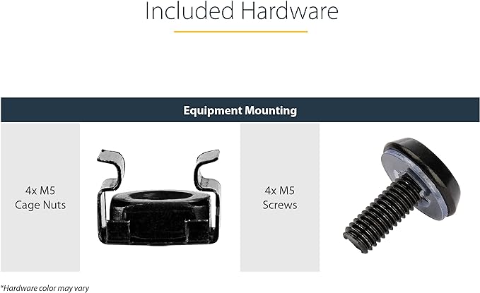 StarTech 2U Vented Cantilever Rack Shelf, 16in Deep, 50lb, TAA (CABSHELFV) | Universal 19in fit, Network equipment rack and cabinet, SPCC cold-rolled steel, Perforated airflow