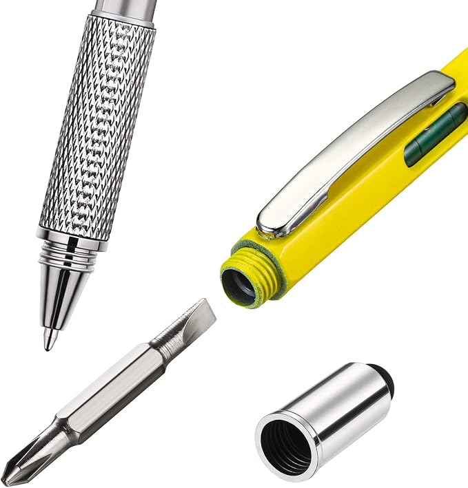 Zhanmai 16 Pcs Multi Tool Pens for Men, 6 in 1 Multitool Ballpoint Pen with Screwdriver Ruler Level Stylus Refills, Bulk Gifts for Employees Office Gadget Supplies Birthday Christmas Stocking Stuffers