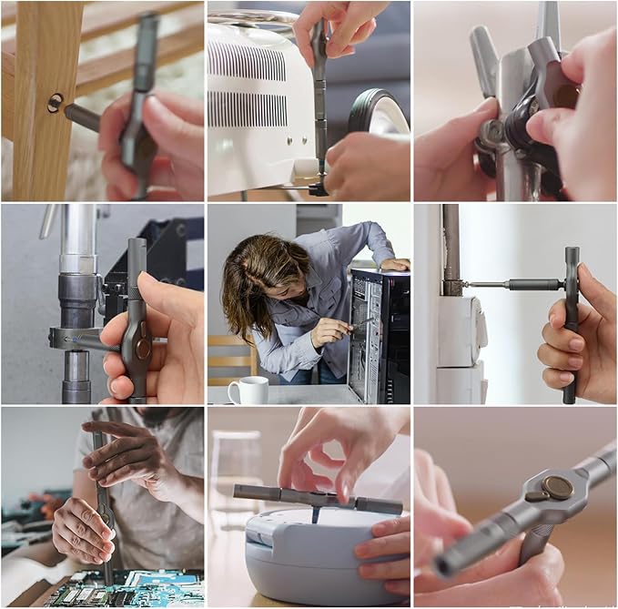 42 in 1 Multitool Set, Repair Tool Kit, Detachable Allen Wrench Ratchet Set | Compact, Wrist Friendly, 80% Energy Saving, for Tight Spaces, Bicycle Maintenance, Home Improvements, General Household Fixes