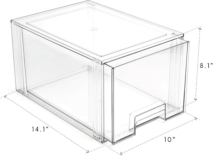 BINO | Stackable Storage Drawers, Tall Large - Clear | THE CRATE COLLECTION | Storage Bins With Drawers | Bathroom Organizers | Under Sink Organizer | Vanity Cabinet Home Organization