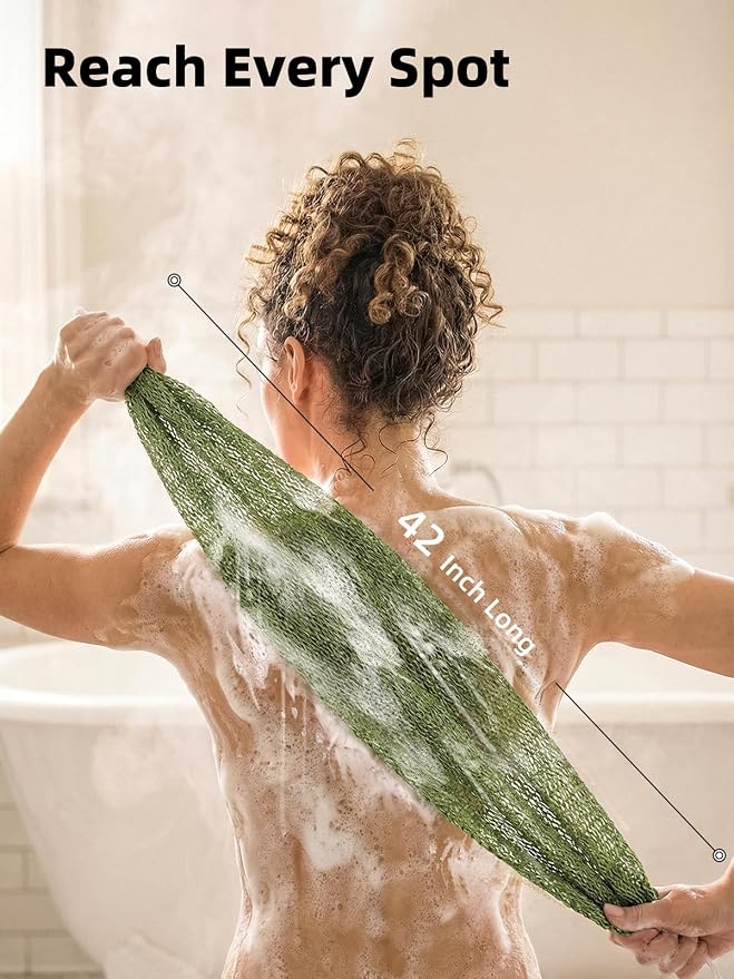 Cleangor 2Pcs African Net Sponge Authentic with Knots - Exfoliating Body | Scrubber for All Skin Types, African Bath Sponge, Wash Cloth, Gentle Exfoliation Shower Rag for Women Daily Use
