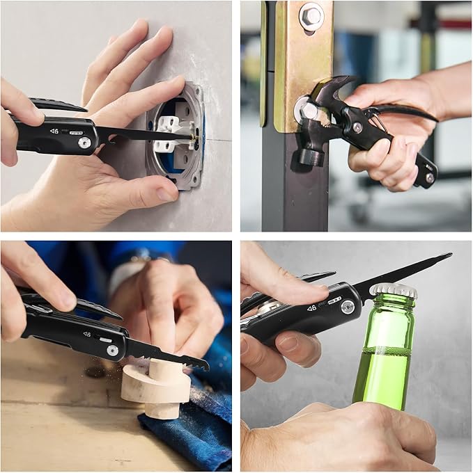 BIIB Gifts for Men, 13 in 1 Hammer Multitool, Birthday Gifts for Men Dad | Christmas Gift for Mens Stocking Stuffers for Adult, Mens Gift for Dad Him, Camping Essentials Survival Gear Tool Gadgets