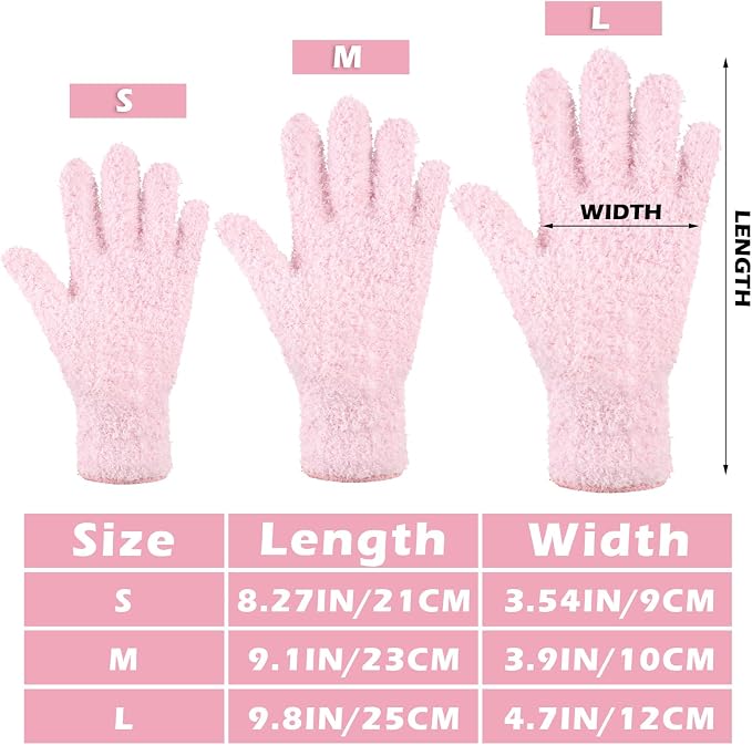 Patelai 3 Pairs Microfiber Plant Dusting Gloves Leaf Cleaning Gloves for Indoor Plants, Blinds, Furniture, House (Pink,Nude,White,Medium)