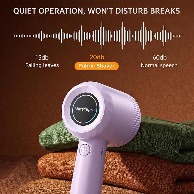 Rechargeable Fabric Shaver Lint Remover for Clothes, Sweaters & Furniture | Couch, Remove Fuzz and Pilling from Blankets, Jackets, Bedding, Purple