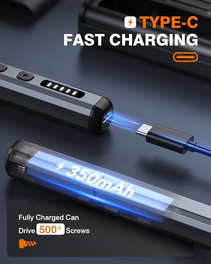 JOREST Mini Electric Screwdriver, Small Cordless Precision Screwdriver set with 38 Magnetic Bits, 5 Torque Settings, Repair Tool for iPhones, Laptop, Drone, Game Console, Camera; Gift for Father
