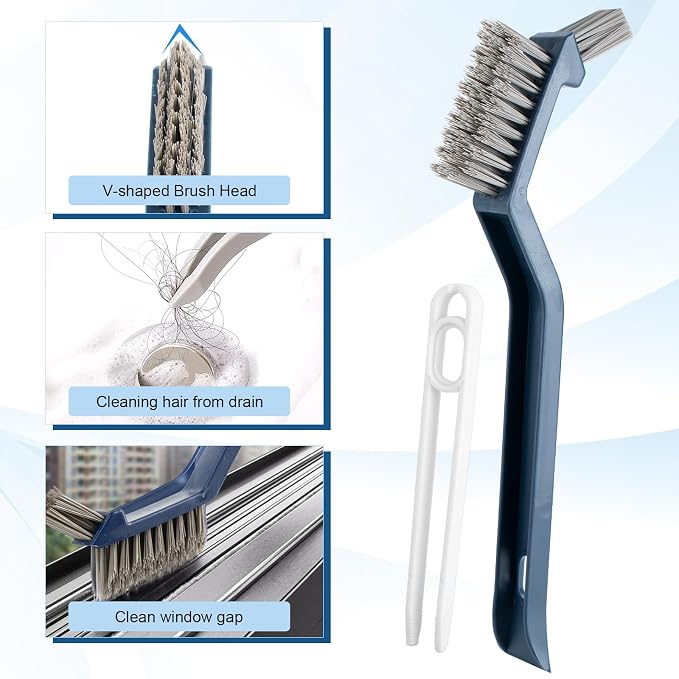 13Pcs Crevice Cleaning Brushes, Hard Bristle Deep Cleaning Tools for Gaps | Multifunctional Crevice Cleaning Brushes, Applied for Windows, Kitchens, Tight Spaces, Corners, Sinks, Bathrooms