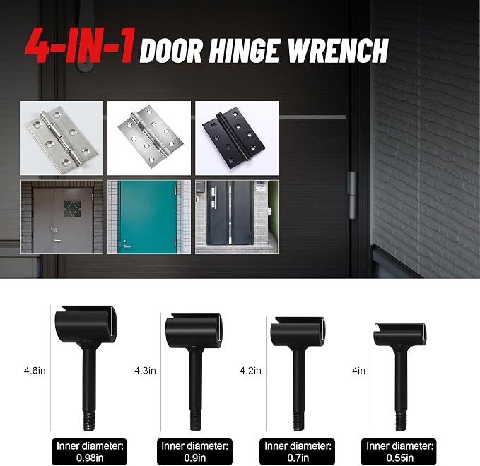 Door Hinge Adjustment Tool for Residential and Commercial | 5-in-1 Hinge Gap Adjusting Wrench for Door Quick and Efficient Solutions, User-Friendly Adjustments Tools
