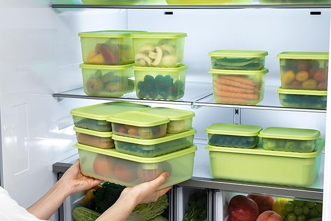 LocknLock Fresh-Block Plastic Food Storage Container | Produce Storage Containers for Fridge | Vegetable & Fruit Storage Containers for Fridge, Airtight Storage, Microwave & Dishwasher Safe 330ml