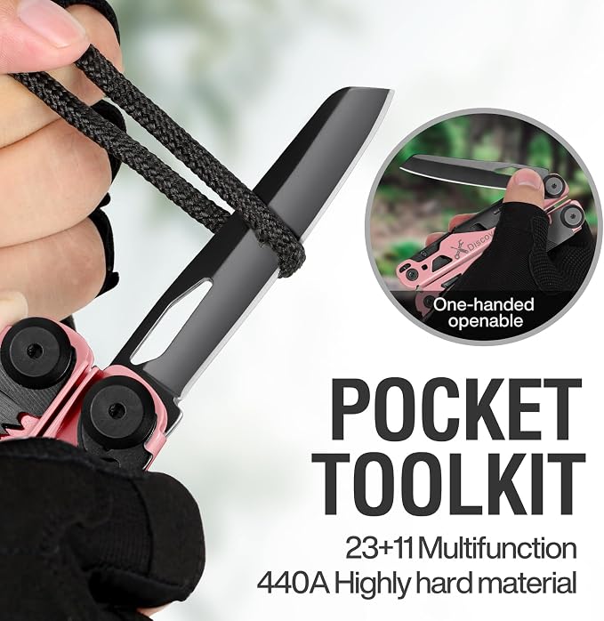 23 in 1 Multitool with Premium Gift Box, Cool Gadgets for Men (Coral Pink) | Include Screwdrivers Saw Screwdrivers Bottle Opener Pliers Camping Knife, Best Gift for Boyfriend Son Dad Him Husband