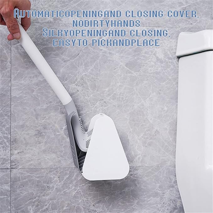 Golf Toilet Brush, Silicone Toilet Brush and Holder Set, Long Handled Toilet Brush, No Dead Corner (B(Without Cover))