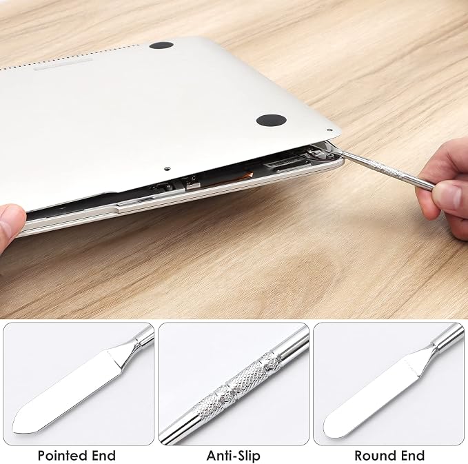 STREBITO Spudger Pry Tool Kit 12 Piece Opening Tools, Metal Spudger Tool | Cleaning Cloth, Prying Cleaning & Open Tool for iPhone, Laptop, iPad, Cell Phone, MacBook, Tablet, Computer, PS4, Electronics
