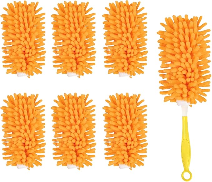 Reusable Duster Refill Compatible with Swiffer Duster, 360 Duster Refills | Washable Pet Heavy Duty Dusters Refills for Swiffer Duster 3ft 6ft Extended Handle, 6 Pack (Handle is Not Included)