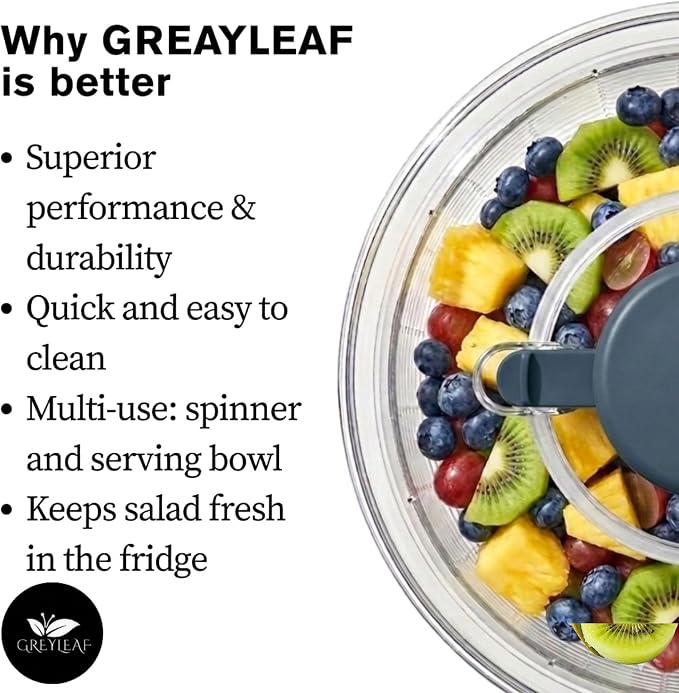 Salad Spinner 6.3Qt – Large Lettuce Spinner & Vegetable Washer, Fruit Washer Bowl with Strainer, BPA-Free Produce Cleaner & Dryer for Kitchen