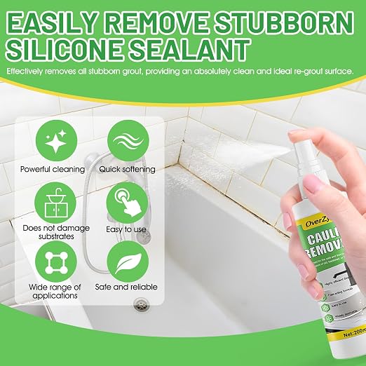 Caulk Remover, Powerful Penetration, Rapid Decomposition Surface,6.76 Oz | Suitable for Bathroom Kitchen Floor Window Caulk Remover, Surface Protection, Powerful Softening, No Damage, No Residue