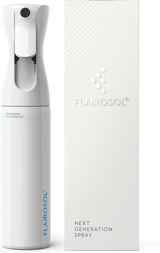FLAIROSOL - The Original, Plant Mister Spray Bottle, 300ML Fine Mist Water Sprayer for Plants, Gardening, Cleaning,10.1oz (White Bottle - Blue Print)