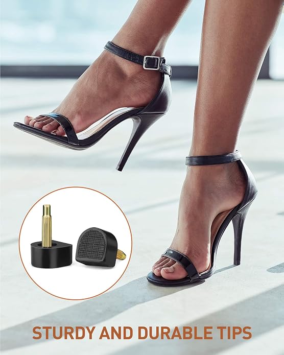 Heel Replacement Tips, 3 Colors to Choose, Durable Non-Slip High Heel Caps with Optional 6" Heel Pliers