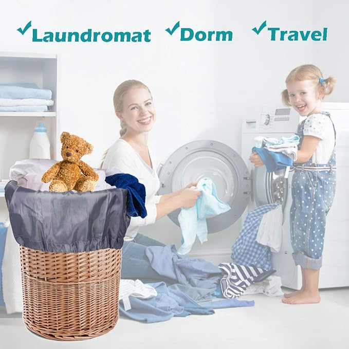 Coomee Heavy Duty Laundry Bag, 2 Pack XL Nylon Laundry Bags with Straps | Extra Large Laundry Bags, Drawstring Closure, Washable Large Dirty Clothes Organizer, Travel Bag Fits a Laundry Hamper