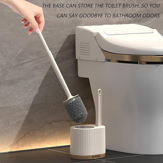 2 in 1 Toilet Bowl Brush Plunger Set,Toilet Brush and Holder Set Toilet Bowl Brush with Tweezers Long Handle,Ventilation Slots Base,Toilet Cleaner Brush for Bathroom Deep Cleaning
