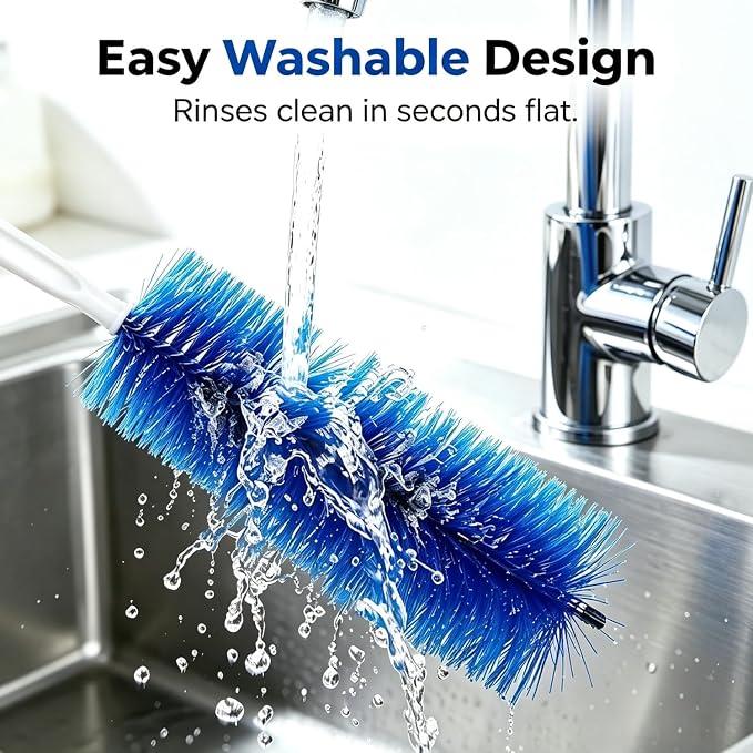 Bendable Microfiber Fan Cleaner Brush, Reusable Cobweb Duster, Washable Dust Remover for Electric Fan, Air Vents, Blinds, Curtains, Ceiling & Car Household Dust Cleaning Tool (2PCS)