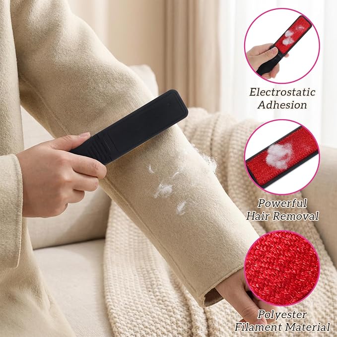 8 Pcs Travel Lint Brush, Lints Remover Portable Compact Foldable Lint Brush | Reusable Mini, for Clothes, Furniture, Pet Hair, Lightweight, for Travel Home Car Use