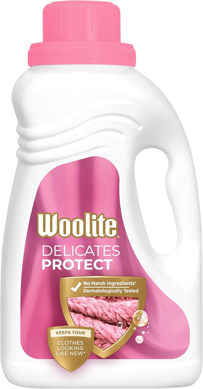 Woolite Delicates Liquid Laundry Detergent for Machine and Hand Wash – Gentle Care for Silk, Wool & Fine Fabrics, 50oz