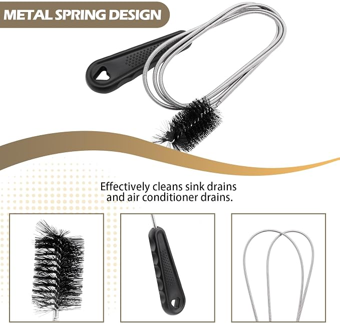 48" Flexible Pipe Brush Long Pipe Snake for Sink AC Condensate Pipe Cleaner | Flexible Pipe Cleaner Brush for Hair, Food Clog Removal Cleaner Tool