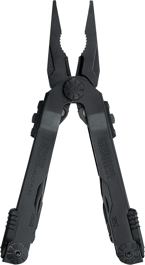Gerber Gear Diesel Multitool Needle Nose Pliers Set, 12-in-1 EDC Multi-Tool Knife, Survival Gear and Equipment, Black