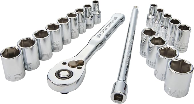 CRAFTSMAN Mechanics Tool Set, 1/4 Inch Drive, 20 Piece, 90-Tooth (CMMT12108)