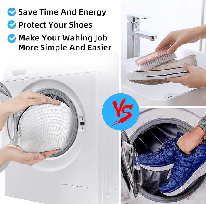 GOGOODA Mesh Laundry Bags for Delicates Durable Protective Wash Bags | Travel Storage Bags for Intimates Lingerie 2PCS(2 Shoe wash Bags(10.23 * 16.53in))
