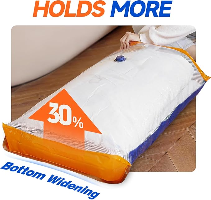 Vacbird Vacuum Storage Bags Jumbo with Pump for Clothes & Bedding Blankets | Cordless Rechargeable Pump Vacuum Bags Large Jumbo, 18 Pack 3 Sizes, Space Saving for Organization & Clothing Storage
