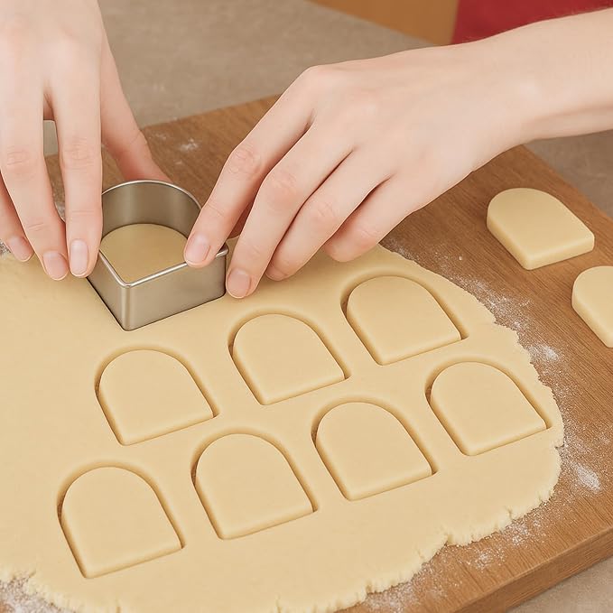 FUSOTO 6PCS Arch Cookie Cutter Set, Large Geometric Stainless Steel Baking Supplies for Homemade Cookies, Arch Plaque Cookie Cutters Shapes Biscuit Molds, 6 Sizes (1.5, 2, 2.5, 3, 3.5, 4 Inch)