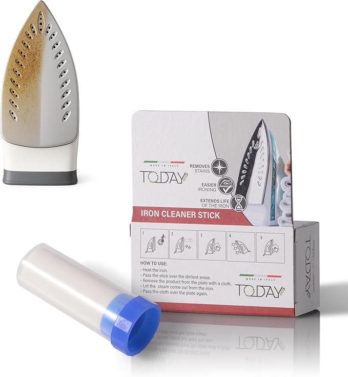 Today - Iron Cleaner Stick for Hot Soleplate – Steam Iron Residue Remover and Plate Descaler – Removes Stains and Starch – Easy to Use – Made in Italy