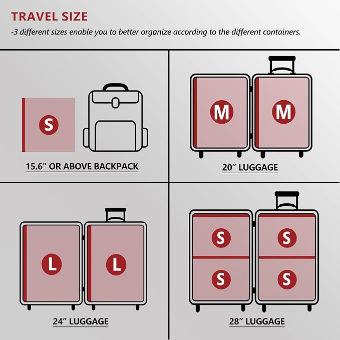 Travel Vacuum Bags for Clothing with Rechargeable Electric Pump, Compression Packing Cubes Organizer Storage for Luggage Suitcase, Space Saver Seal Bags for Vacation Cruise, 8 Small